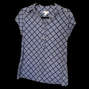 Charter Club Button Down Blouse - MEDIUM